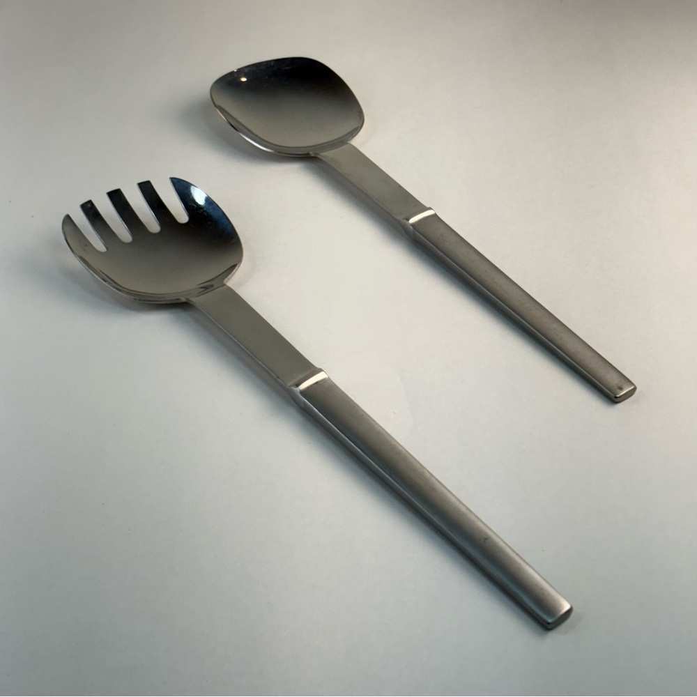 Mid Century Modern 60s Arthur Salm AS Austria Stainless Steel Salad Serving Set